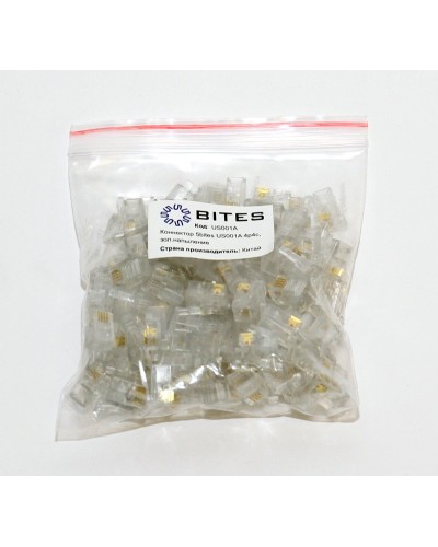 US010A (100шт). Телефонный разъем 4P4C (RJ-11). 5bites в Петрозаводске