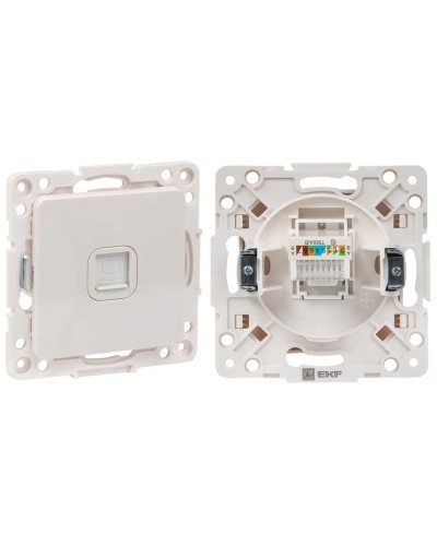Стокгольм Механизм Розетки RJ-45 1-местной (EYK01-035-10). Механизм Розетки RJ-45 1-местной. EKF в Петрозаводске
