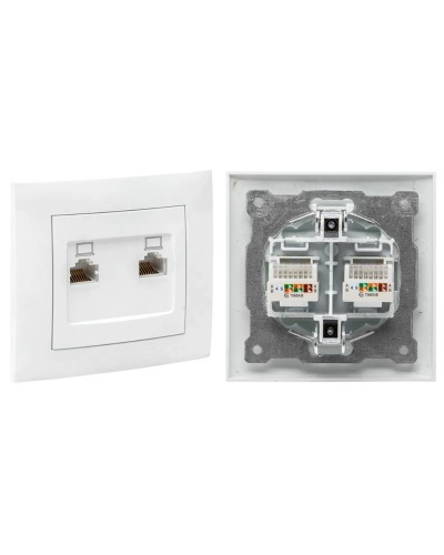 Валенсия розетка комп RJ-45 2-местная (EWK02-035-10). Розетка комп RJ-45 2-местная. EKF в Петрозаводске