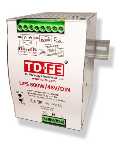 UPS 600W/48V/DIN. Источник вторичного электропитания резервированный. FARADAY в Петрозаводске