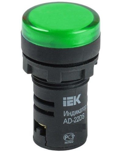 Лампа AD22DS (LED) матрица D22мм зеленый 12В AC/DC (BLS10-ADDS-012-K06). Светосигнальный индикатор. IEK в Петрозаводске