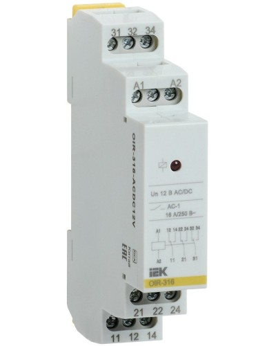 Реле промежуточное модульное OIR 3 контакта 16А 230В AC (OIR-316-AC230V). Реле промежуточное модульное. IEK в Петрозаводске