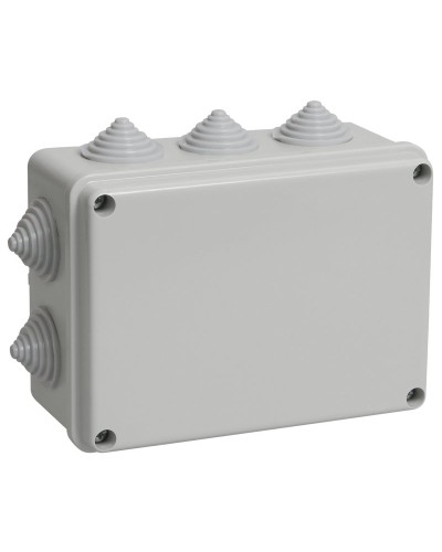 Коробка распаячная КМ41241 150х110х70 открытой проводки IP44 10 гермовводов серая (UKO10-150-110-070-K41-44). Коробка распаячная безгалогенная (HF). IEK в Петрозаводске