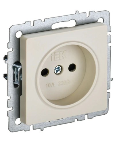 Розетка без з/к РСш10-2-БрКр бежевый BRITE (BR-R13-10-K10). Розетка без заземления с защитными шторками. IEK в Петрозаводске