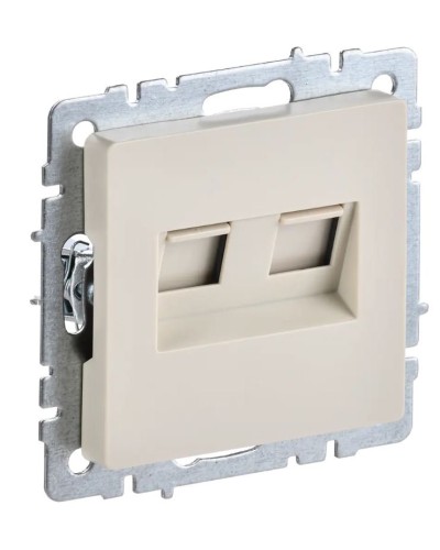 Розетка RJ11+RJ45 РК/Т12-БрКр бежевый BRITE (BR-KT20-O-1-K10). Розетка двойная. IEK в Петрозаводске