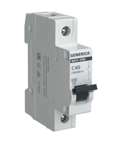 GENERICA ВА47-29М 1P C 40А 4,5кА (MVA21-1-040-C-G). Автоматический выключатель. IEK в Петрозаводске