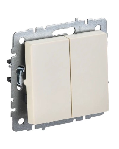 Выключатель 2-клавишный проходной ВС10-2-6-БрКр бежевый BRITE (BR-V22-0-10-K10). Выключатель. IEK в Петрозаводске