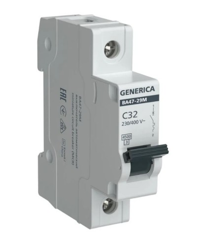 GENERICA ВА47-29М 1P C 32А 4,5кА (MVA21-1-032-C-G). Автоматический выключатель. IEK в Петрозаводске