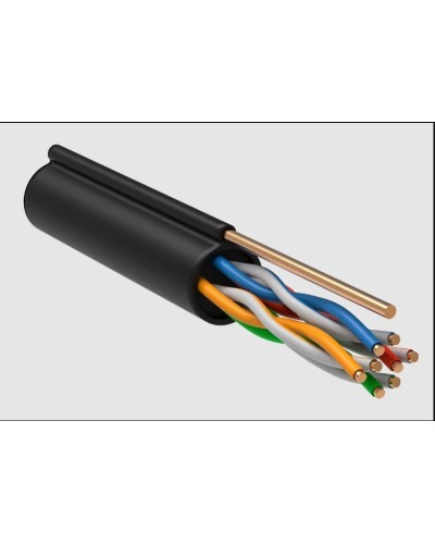 GENERICA U/UTP 5E 24AWG 4PR LDPE трос черный (BC3-C5E04-159-305-R-G). Кабель «витая пара» (LAN) для структурированных систем связи. IEK в Петрозаводске