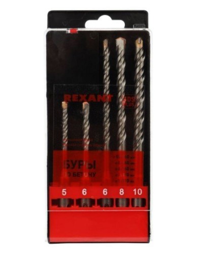 Набор буров, бетон 5-6х110, 6-8-10х160 мм, 5 шт, SDS PLUS Kranz (KR-91-0406): Аксессуар для электроинструмента в Петрозаводске