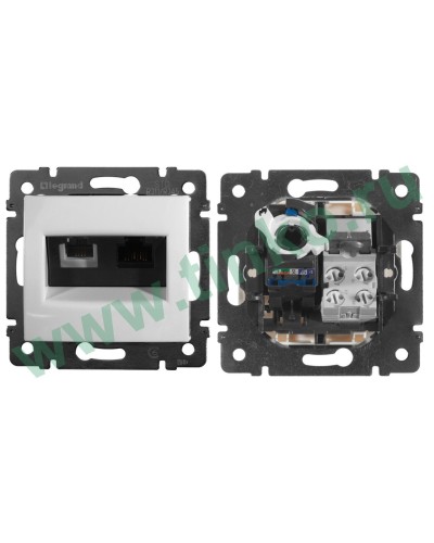 Розетка Valena 2xRJ11+RJ45 Cat.6, белый (770080). Розетка. LegranD в Петрозаводске
