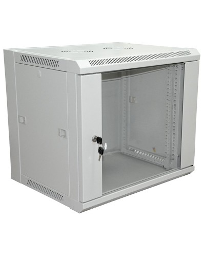 Шкаф телекоммуникационный 19 настенный 9U 600×450×500 мм (ШxГxВ) - передняя дверь стекло, боковые стенки съемные (разобранный) RAL 7035 (04-2201). Шкаф телекоммуникационный 19 настенный 9U. Rexant в Петрозаводске