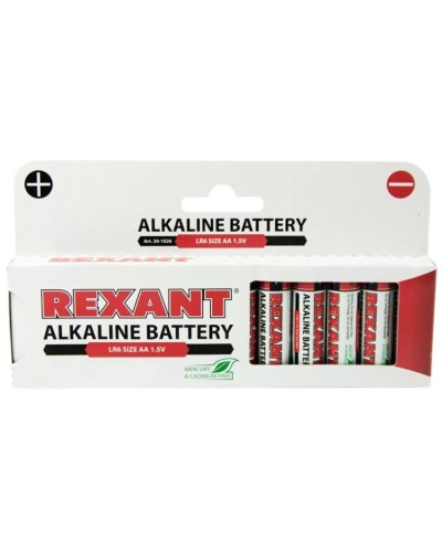 Алкалиновая батарейка AA/LR6 1,5 V 12 шт. REXANT (30-1026). Элемент питания. Rexant в Петрозаводске