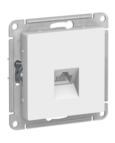 AtlasDesign розетка RJ45, кат. 5Е, 1-местная, скрытой установки, механизм, белый (ATN000183). Розетка компьютерная. Systeme Electric в Петрозаводске
