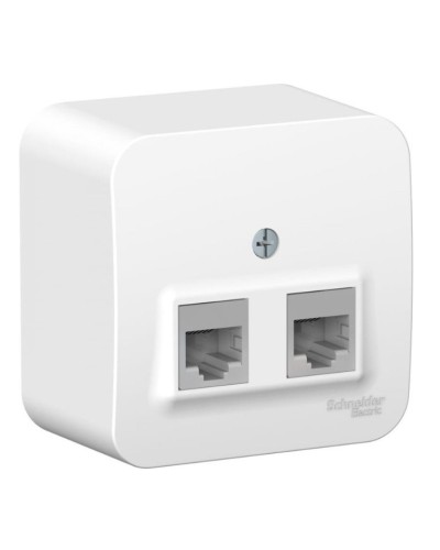 BLANCA розетка RJ45 2-местная, кат. 5Е, открытой установки, белый (BLNIA045451). Розетка компьютерная с изолированной пластиной. Systeme Electric в Петрозаводске