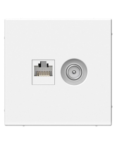 ArtGallery розетка двойная RJ45+TV, кат. 5Е, скрытой установки, механизм, белый (GAL000189). Розетка компьютерная + TV. Systeme Electric в Петрозаводске