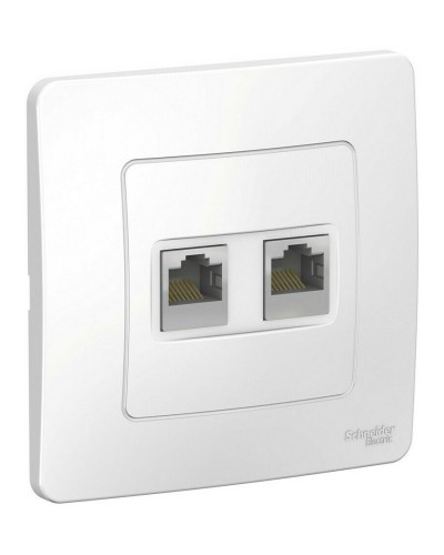 BLANCA розетка RJ45, 2-местная, кат. 5Е, скрытой установки, белый (BLNIS045451). Розетка компьютерная. Systeme Electric в Петрозаводске