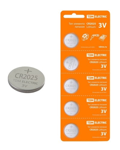 CR2025 Lithium 3V BP-5 TDM (SQ1702-0028). Элемент питания. TDM ЕLECTRIC в Петрозаводске