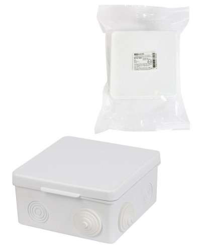 Коробка ОП 100х100х55мм, крышка, IP54, 8вх., белая (SQ1401-0923). Распаячная коробка. TDM ЕLECTRIC в Петрозаводске