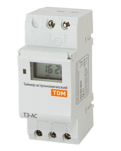 ТЭ-АС-1мин/24ч-8on/off-16А-DIN (астрономический) TDM (SQ1503-0023). Таймер электронный. TDM ЕLECTRIC в Петрозаводске