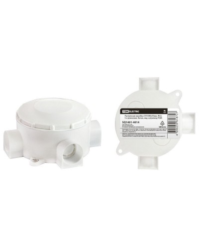 Распаячная коробка ОП D80х35мм, IP42, 3-х рожковая, белая TDM (SQ1401-4014). Распаячная коробка ОП. TDM ЕLECTRIC в Петрозаводске