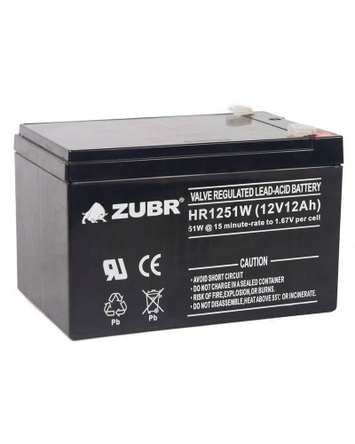 ZUBR HR 1251W (12V, 12Ah). Аккумулятор герметичный свинцово-кислотный. ZUBR в Петрозаводске