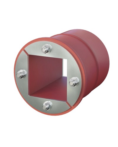 Проходка круглая, нержавеющая, D100х70 мм с проемом 60х60 мм (DXF3123): Проходка круглая, нержавеющая, с проёмом в Петрозаводске