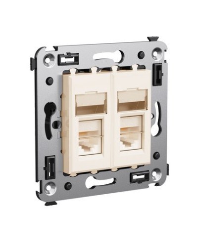 Розетка RJ-45 Avanti в стену двойная экранированная ванильная дымка (4405364). Розетка. ДКС в Петрозаводске