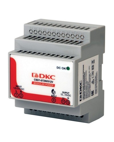 Источник питания однофазный 72Вт, 5А, 12В (XCSD1072W012VAA). Источник питания  MODULAR POWER однофазный. ДКС в Петрозаводске