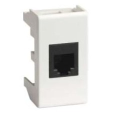 Розетка RJ-45 Viva 1 модуль белая (45048): Розетка компьютерная экранированная с одним разъёмом