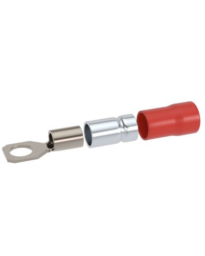 Наконечник НКИ 0,25-1,5 М4 (D4,3мм) с отверстием под винт (100 шт) (2A4P-DS-PVC). Наконечник с отверстием под винт и изолированным фланцем ПВХ, двойная гильза. ДКС в Петрозаводске