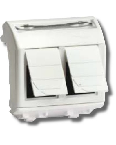 Розетка RJ-45 Brava 2 модуля белая (76459B): Розетка компьютерная с двумя разъёмами в Петрозаводске
