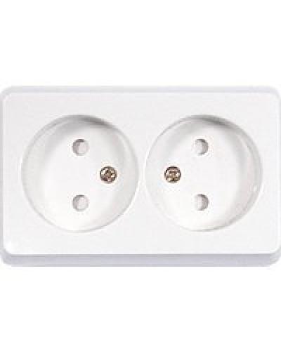 Розетка двойная открытой установки без з/к, бежевый, LK Standard (813601). Розетка без заземляющих контактов с защитными шторками. Экопласт в Петрозаводске