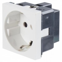 Розетка с з/к, без шторок LK45, белый (851304): Розетка