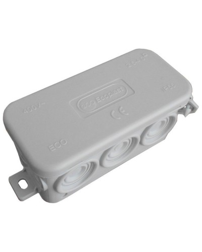 Коробка JBL090 90х42х40, 10вых., 4P (0,15…2,5мм²) серая (43154HF-GR). Коробка монтажная, огнестойкая, без галогена. Экопласт в Петрозаводске