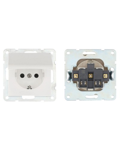 Розетка с з/к, шторками и крышкой, белый LK80 (843404-1). Розетка. Экопласт в Петрозаводске