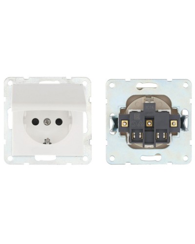 Розетка с з/к, шторками и крышкой, белый LK60 (863404-1). Розетка. Экопласт в Петрозаводске