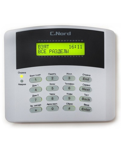 K16-LCD. Проводная клавиатура для контрольных панелей серии Норд, Hunter, Captain. Си-Норд в Петрозаводске