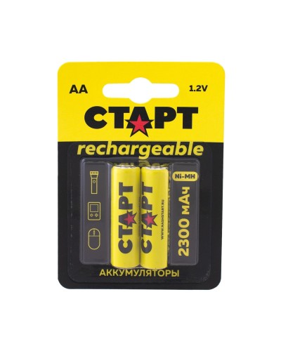 СТАРТ HR6 (AA, 2300 mah), упак. 2 шт. БЛИСТЕР. Перезаряжаемые аккумуляторы. СТАРТ в Петрозаводске