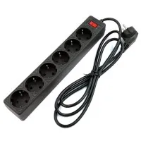 SP6B-550 GARDA. Сетевой фильтр 6 розеток,5м, черный. 5bites
