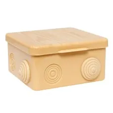 КМР-030-014 с крышкой (100х100х55) светлое дерево IP54 (plc-kmr-030-014-s). Коробка распределительная. EKF