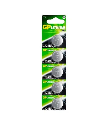 GP Lithium CR2430 (GP CR2430-2C5 100/1000), упак. 5 шт. БЛИСТЕР. Литиевые дисковые батарейки. GP Batteries в Петрозаводске