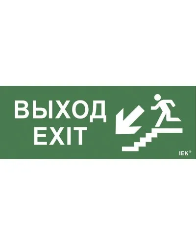 Самоклеящаяся этикетка Выход/лестница вниз/фигура (LPC10-1-24-09-VLVNF). Самоклеящаяся этикетка 240х90 мм. IEK в Петрозаводске