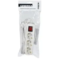 У03В 3места, 1,5м GENERICA (WYP10-10-03-D15-ZK-G). Удлинитель 3 места 2P+PE, 3х1 кв.мм, 10А, 250В. IEK