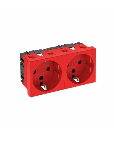 STD-D0 SRO2, (6120028). Розетка 0° двойная 2х2К+З, со шторками, 16А 250В красная. OBO Bettermann в Петрозаводске