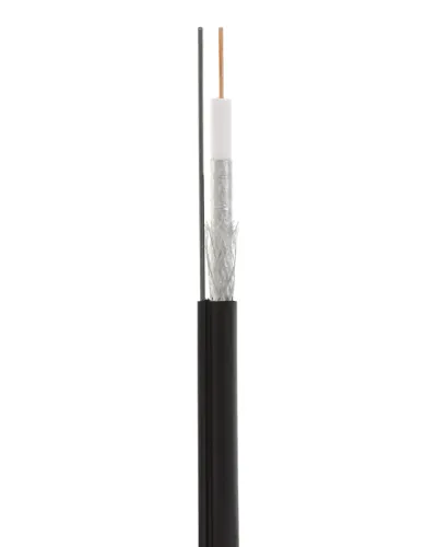 RG-11U, 75 Ом, CCS/Al/Al 83% + ТРОС*1 (бухта 305 м), черный OUTDOOR (01-3021). Кабель коаксиальный радиочастотный. Rexant в Петрозаводске