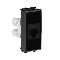Розетка RJ-45, кат.5E, Avanti, 1 модуль, черный квадрат (4402661): Розетка компьютерная модульная