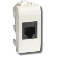 Розетка RJ-45 Brava 1 модуль белая (76457B): Розетка компьютерная экранированная с одним разъёмом