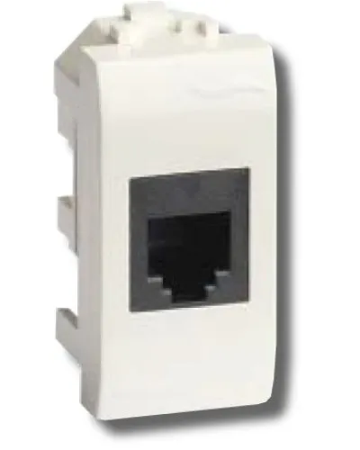 Розетка RJ-45 Brava 1 модуль белая (76457B): Розетка компьютерная экранированная с одним разъёмом в Петрозаводске