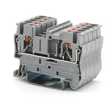 Клемма проходная, зажим push-in, 2 точки подключения, 2.5 кв.мм, серая (VPR-2.5-GY). Клемма проходная, 2 точки подключения. ДКС